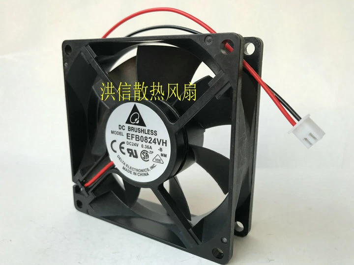 Delta EFB0824VH DC24V 0.36A 80*25MM 8025 80mm inverter cooling fan 2pin - Image 4 of 4