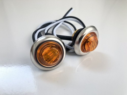 2x Amber Side Light Indicator For Classic Car Land Rover Series Triumph Mg LED - 第 1/8 張圖片