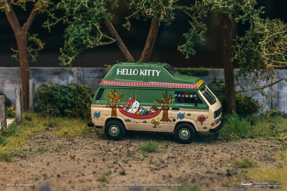 Tarmac Works 1/64 Volkswagen T3 Van Hello Kitty Camping Model Car - Image 4 of 4