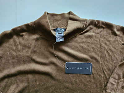 New men's Tuscano mock turtleneck Sz XL tobacco color made in Italy Tall  Fit