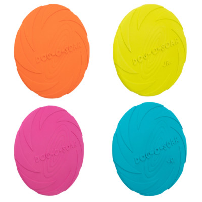 TRIXIE Frisbee Dog Disc Naturgummi bissfest Hunde aller Rassen MIX Farben 22 cm