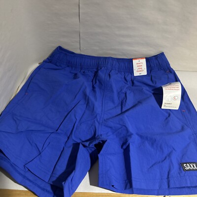 Size S- Saxx Go Coastal 2N1 Volley Swim Boardshort 5  W/ Liner Blue