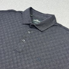 Rodd Gunn Polo Shirt Mens Large Gray Geometric 100 Cotton Collared Logo