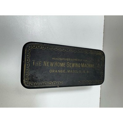 Vintage The New Home Sewing Machine Co Orange Mass USA Tin