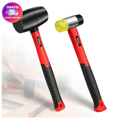 SHALL Gummihammer Set 2 teilig 450g Schonhammer Glasfasergriff