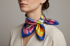 NWT ESCADA Abstract Floral Logo Print Silk Scarf ITALY 20"X 20"