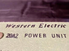 Original Western Electric 20A2 power unit made in usa #0052