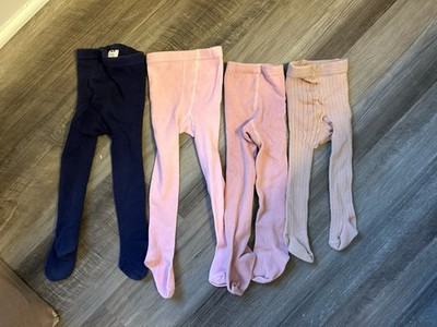LOT Of 4 Cotton Tights Baby Size 9-24 Mo Quincy Mae Assorted Brands