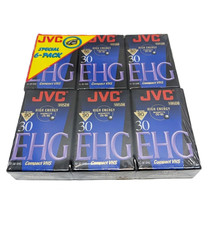 NEW Sealed JVC TC-30 EHGDU EHG Hi-Fi Compact VHSC 90 Minute Sealed Pack of 6