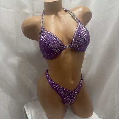 Figure Competition suit 34B CUP   Small Bottom NEW SUIT HANDmade Purple