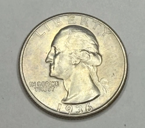 1936 WASHINGTON QUARTER AU-UNCIRCULATED .900 Silver