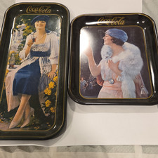 Coca-Cola Advertising Trays Vintage Style Classic Artwork Set of 2