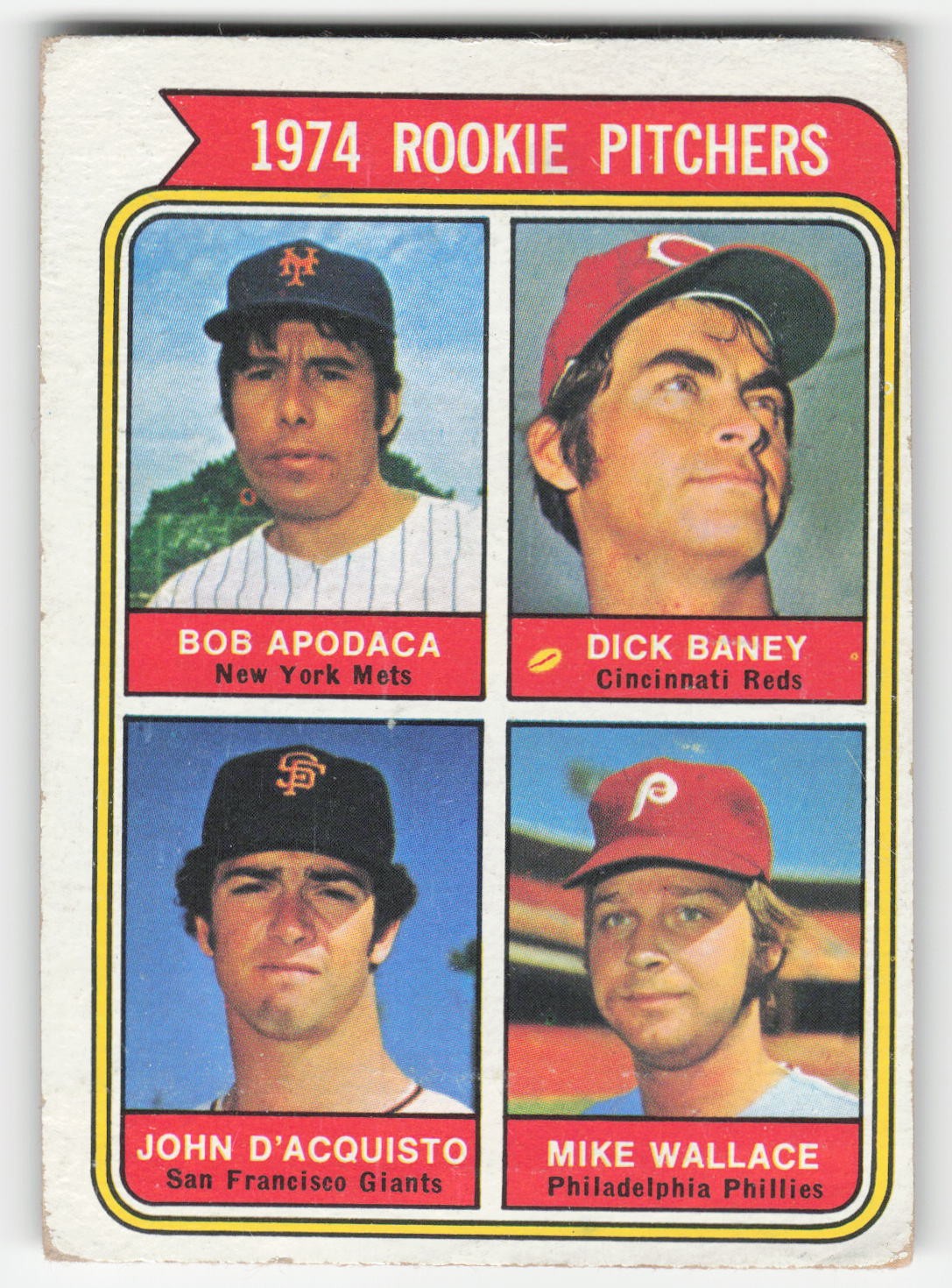 Rookie Pitchers (Bob Apodaca Baney D'Acquisto Wallace) 1974 Topps #608 GD-VG