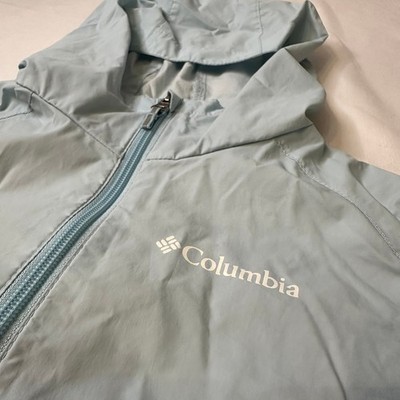 Columbia Girl's Ice Blue Lightweight Rain/Wind Jacket Size Small