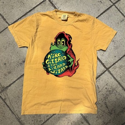 90s King Gizzaed And The Lizard Wizard Retro style Yellow T shirt vtg NH25677