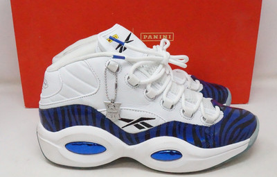 Reebok X Panini Question Mid Allen Iverson White Tiger Prizm Sz 11 Preowned