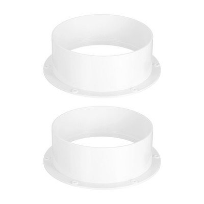 2pcs Duct Connector Flange 6.1'' ABS Round Straight Pipe Flange, White