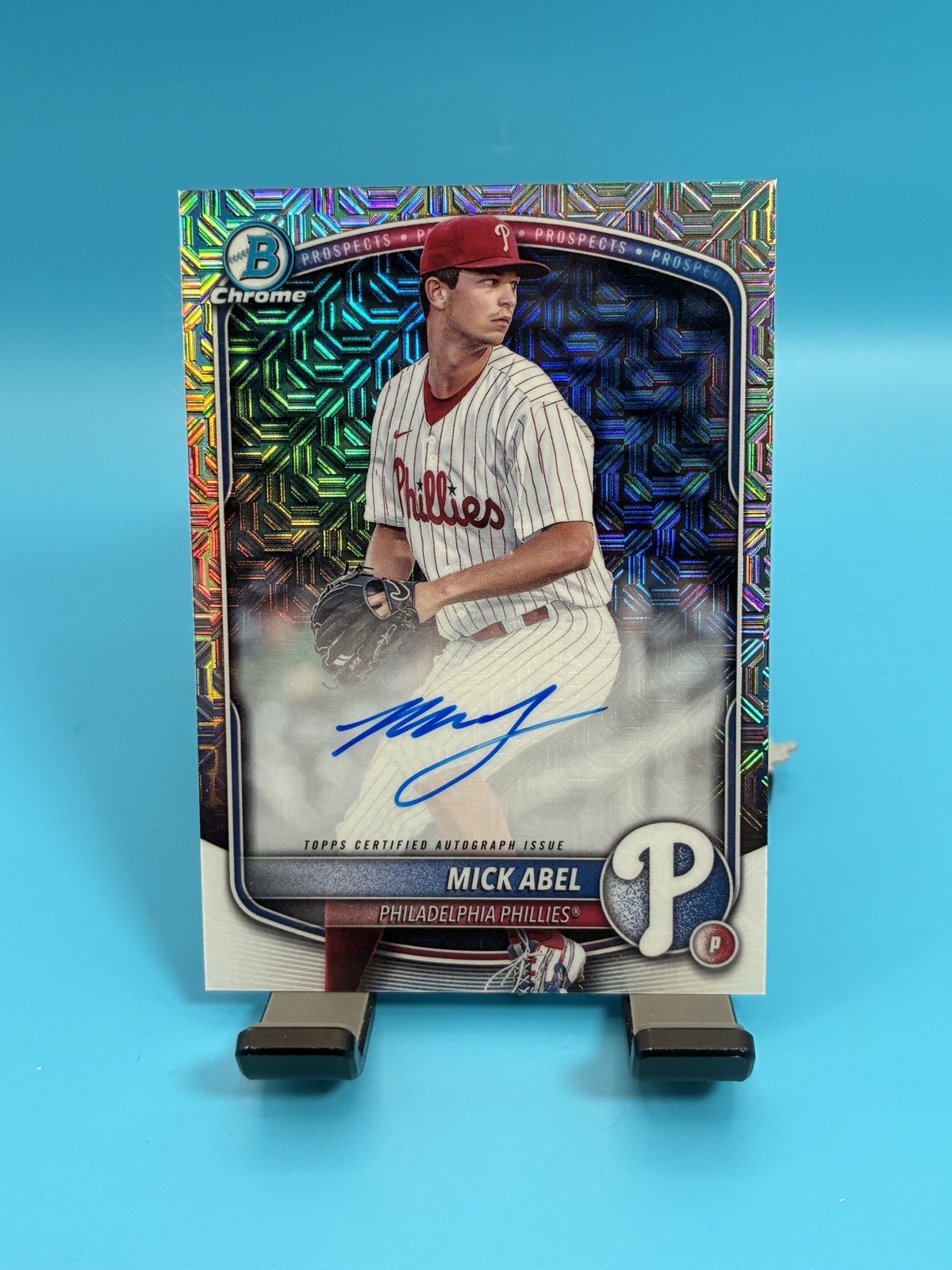 2025 Bowman Mick Abel #BMA-MA Chrome Prospect Autographs Phillies Auto (AU, RC)
