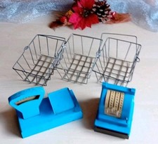 Blechspielzeug Kaufmannsladen Kasse Waage Defekt Metall Korb Vintage Puppen Lot