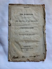 1834 Daniel Webster The Removal of the Deposites National Banks