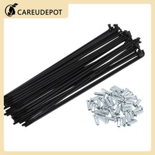 1Set 12G 183mm Length Bicycle Spokes Nipple Carbon Steel Black