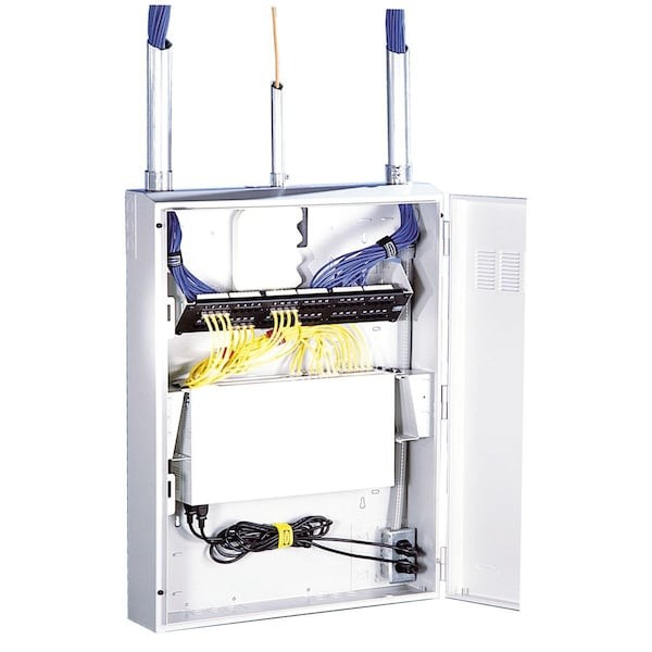 Hubbell Premise Wiring Re4 Cabinet, 32 In H, 10 In D, Pre-Configured