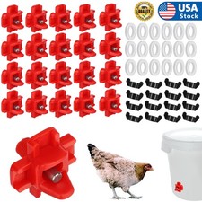 5/20x Horizontal Chicken Nipples Waterer Automatic Chicken Water Feeder Poultry
