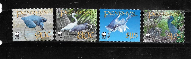 PENRHYN SC#468-71 2008 WWF BIRDS MNH XF BEAUTIFUL TOPICAL/PICTORIAL  STAMP SET