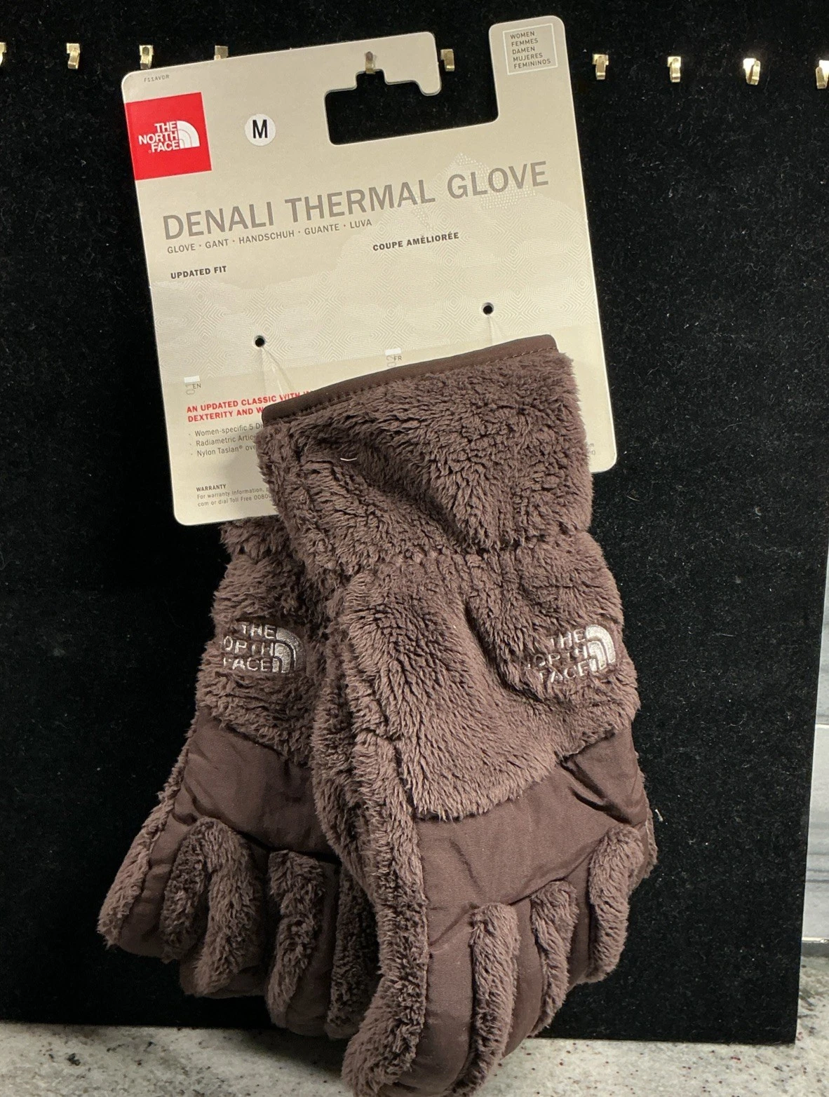 The North Face Women’s Denali Thermal Gloves Size Medium Brunette Brown-NEW