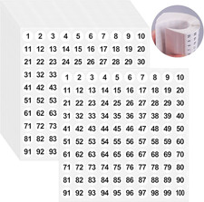 10000 Pcs Small Number Stickers 1-100, Consecutive Small Number Stickers, Vinyl