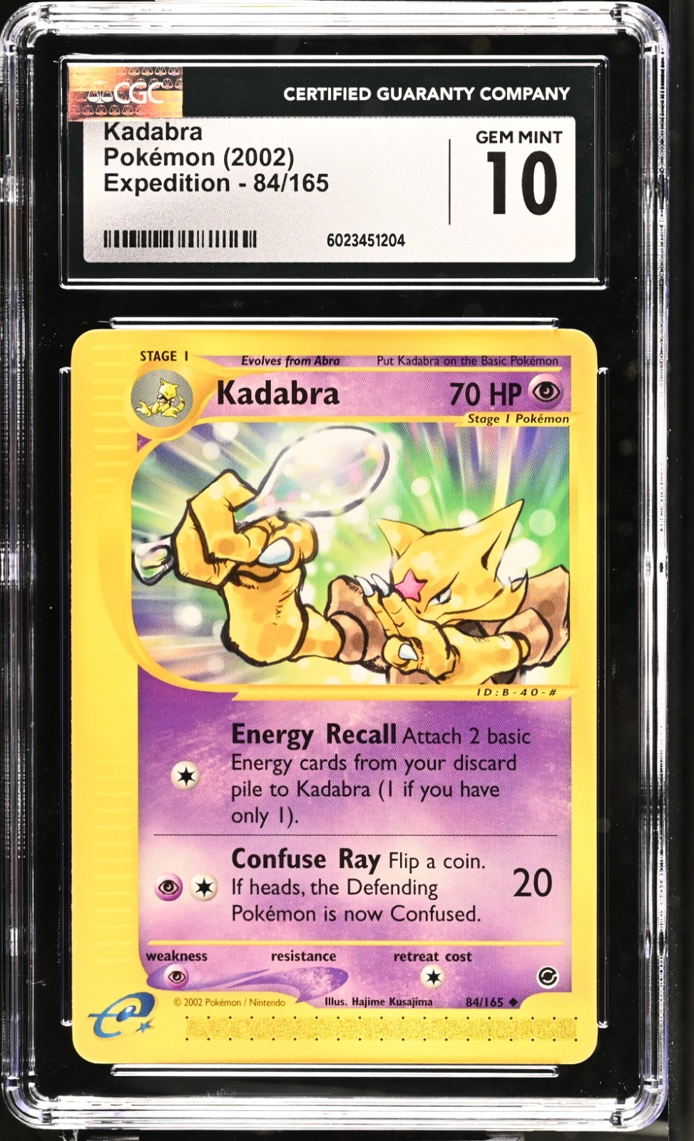 CGC 10 Kadabra 84/165 Expedition Pokemon 2002