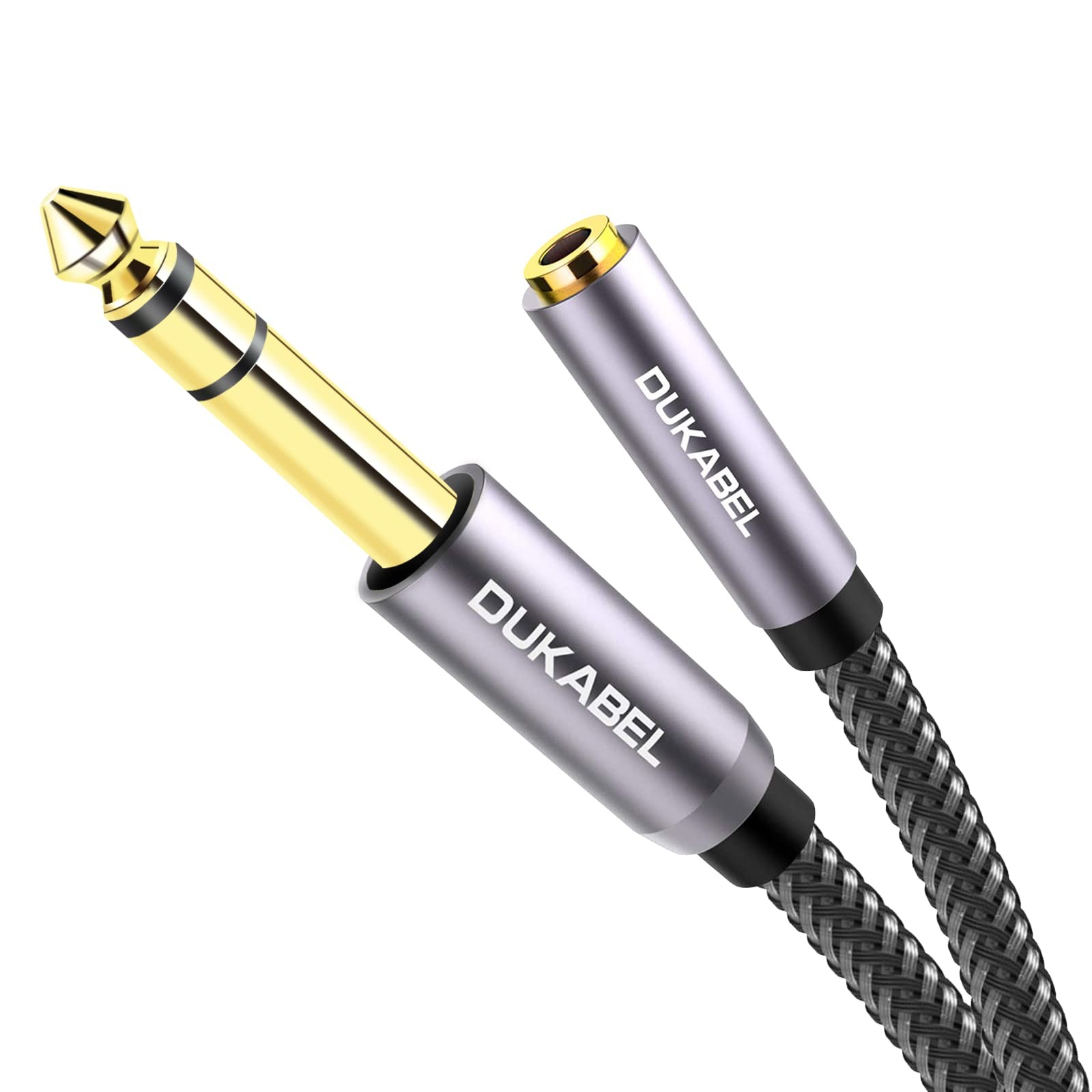 1/4 to 1/8 Headphone Adapter Cable, 3.5mm to 6.35mm for Guitar, Mixer, Amp