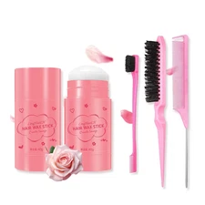 Hair Wax Stick Kit with 3 Brushes & Comb Set, Long Lasting Non-Greasy Styling Wa