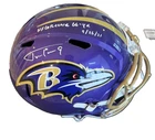 JUSTIN TUCKER SIGNED BALTIMORE RAVENS FULL SIZE  FLASH HELMET W/ RECORD 66 YD FG