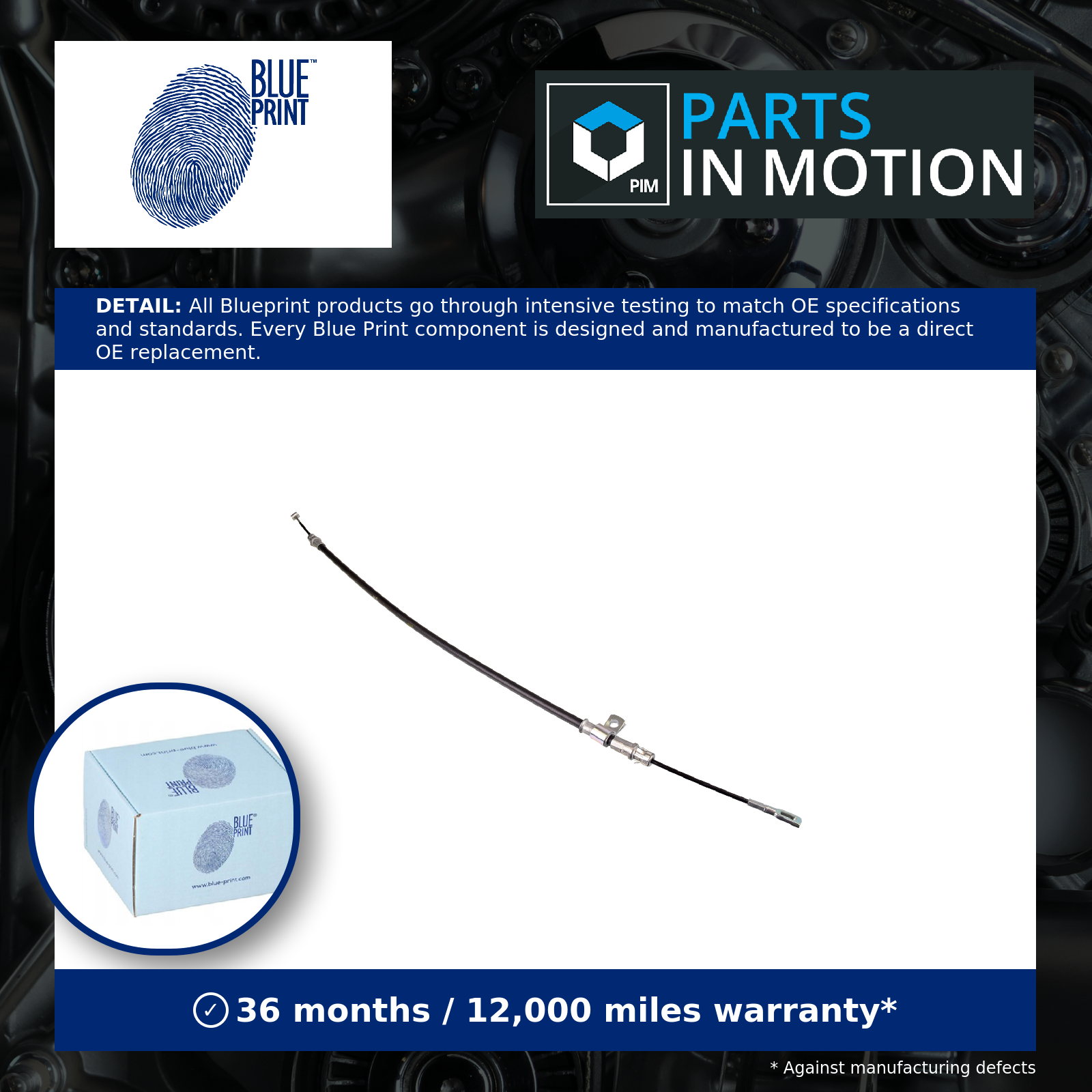 Handbrake Cable Front ADA104623 Blue Print Hand Brake Parking K52128243AA New