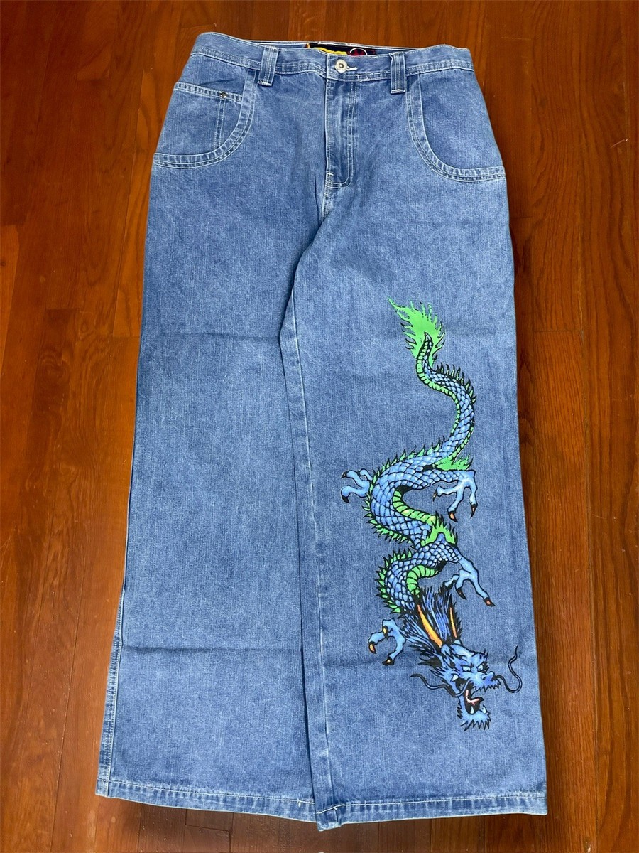 Rare JNCO Cloud Dragons Baggy Jeans 32x32 Grunge Japanese Vintage