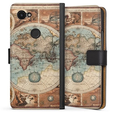 Klapphülle für Google Pixel 3a Landkarte Vintage Weltkarte