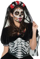 Underwraps UR28128 Day of The Dead Mantilla Deluxe Costume