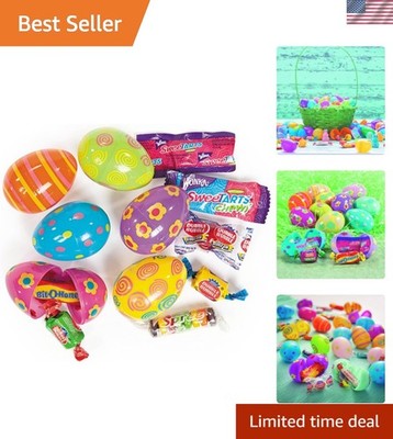 Candy Filled Easter Eggs Bulk 24 Pack - Pre-Filled Plastic Eggs with Assorted...