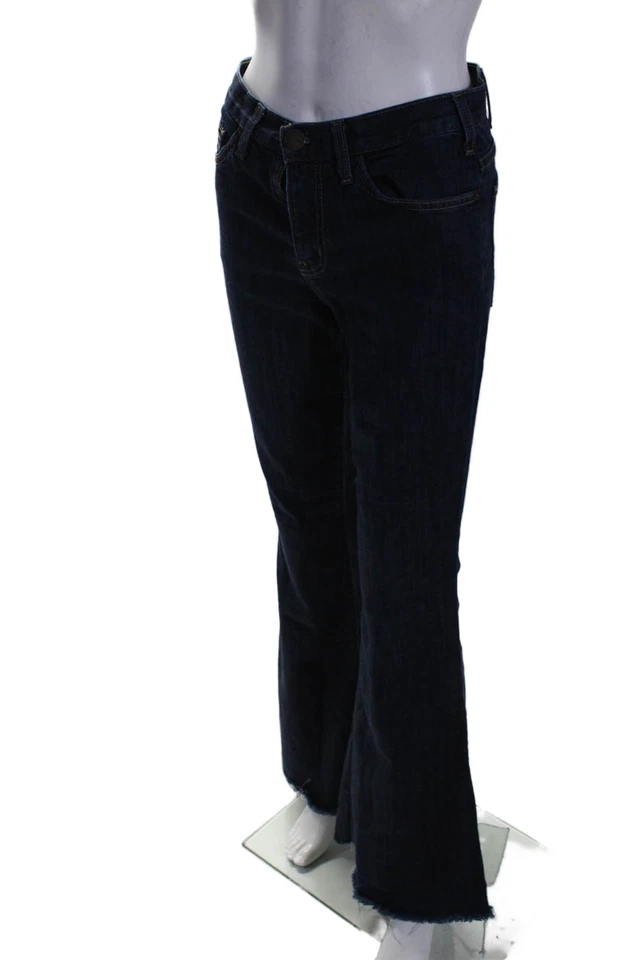 Current/Elliott Womens Zip front Tapered Leg Dark Wash Skinny Jeans Blue 26 in - Image 2 of 4