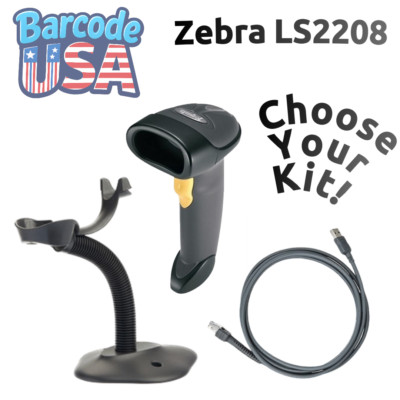  Zebra Symbol LS2208 1D Laser Barcode POS Barcode Scanner LS2208-SR20007!  