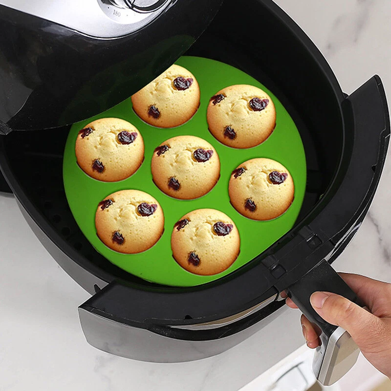 Air Fryer Silicone Pot Baking Basket Oven Muffin Cup Cake Mold Tray Microwavable