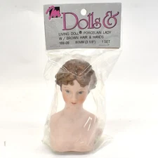 Mangelsen's Dolls Porcelain Lady Brown Hair 2 Arms hands 3 1/8" New Part