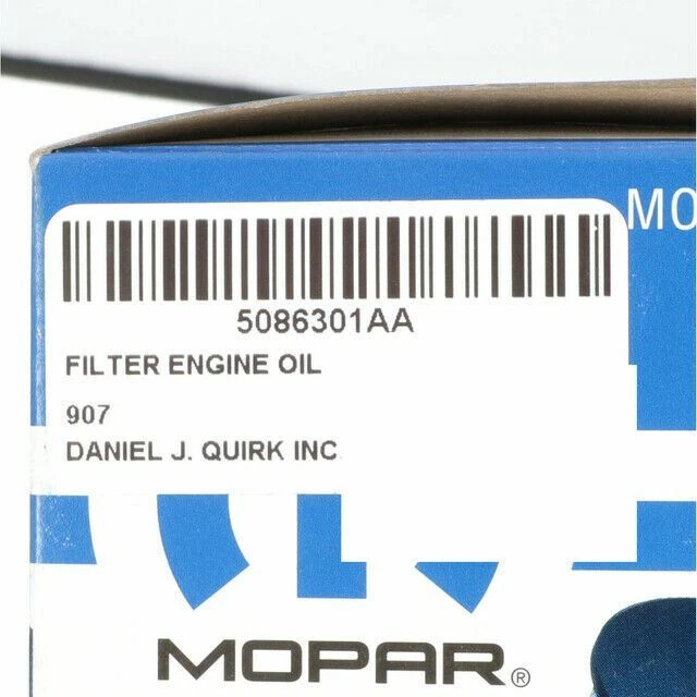 Подлинный масляный фильтр переднего двигателя Mopar 2003-2006 Dodge Sprinter 2500 5086301AA - Изображение 4 из 4