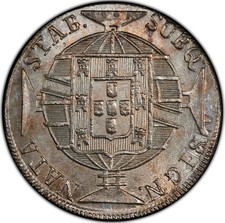 Brazil: João VI 960 Reis 1820-R PCGS MS-63, Rio mint! Overstruck on other coin
