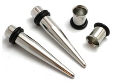 7/16 1/2 9/16 5/8 Pair Steel Tapers Tunnels Ear Stretching Kit Plugs 11mm 12mm
