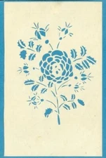 Scherenschnitte Cutwork Rose, Rosebud and Foliage 