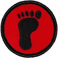 Retro Footprint Patrol Patch  - 2" Round Embroidered Patch