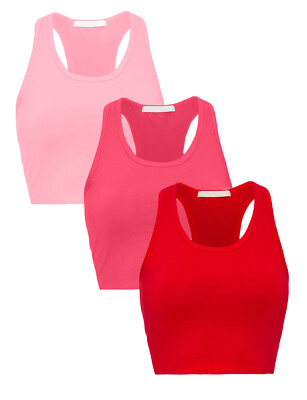 Racerback Crop Tank Top Set for Women's Cotton Activewear Casual
