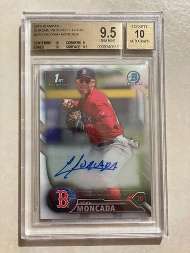 2016 Bowman Chrome Yoan Moncada auto BGS 9.5